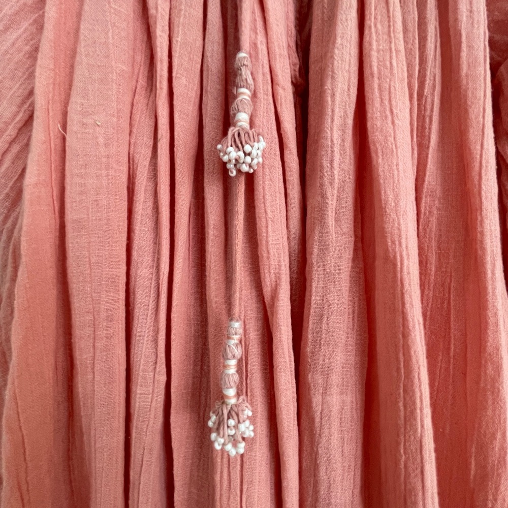 Calypso St Barth Coral Pink Cotton Gauze Boho Maxi Dress  Will Fit One Size 0 XS - Picture 5 of 6